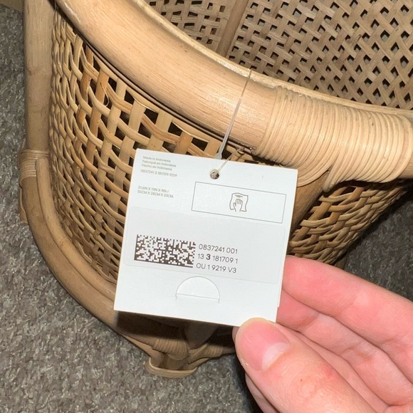H&M Home 100% Rattan Plant Pot Basket Holder Beige Size Large NWT - Picture 10 of 11
